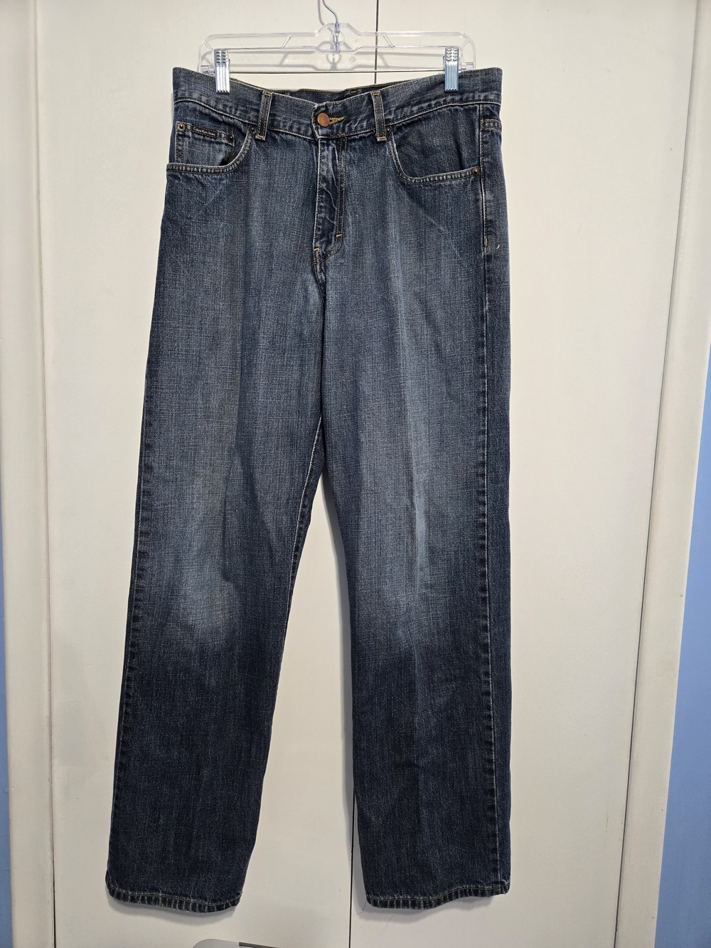 Calvin Klein Jeans Men’s 34x33 Blue Straight Leg Denim Classic Fit Medium Wash